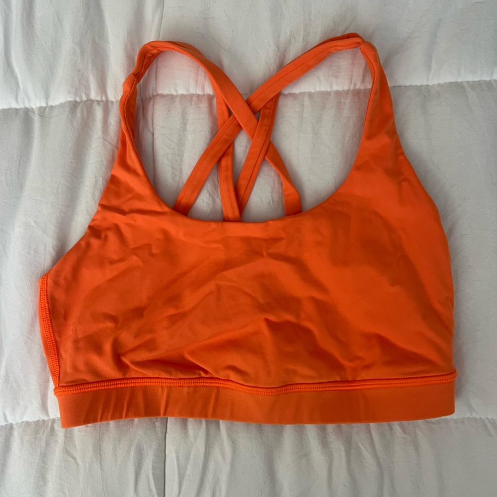 Orange Cross-Back Lululemon Sports Bra 4/6